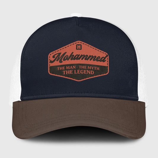 The Man The Myth The Legend Navy And Brown Mesh Cap MOHAMMED 13K1 C188PF