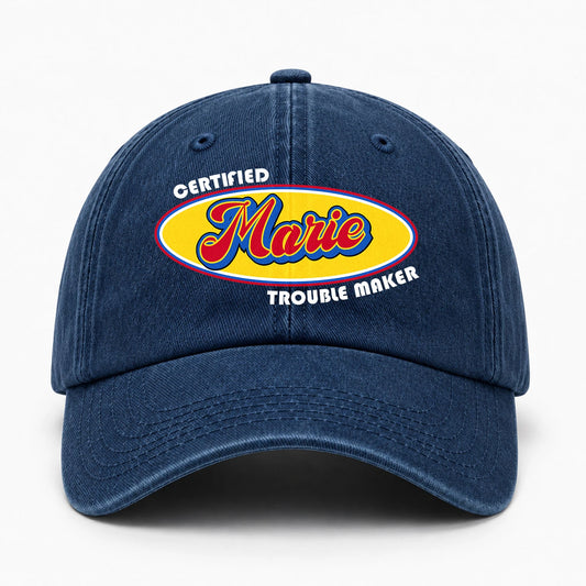 Certified Your Name Trouble Maker Washed Cap MARIE 13K1 C73PF