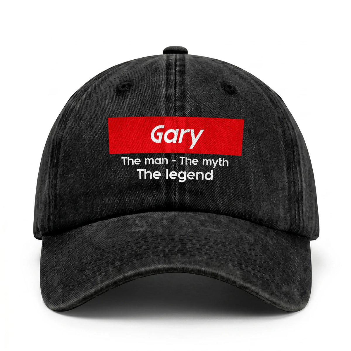 Your Name The Man The Myth The Legend Red Logo Washed Cap GARY 13K1 C130PF