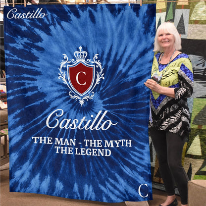 The Man The Myth The Legend Blue Waves Fleece Blanket CASTILLO 13K1 BK11