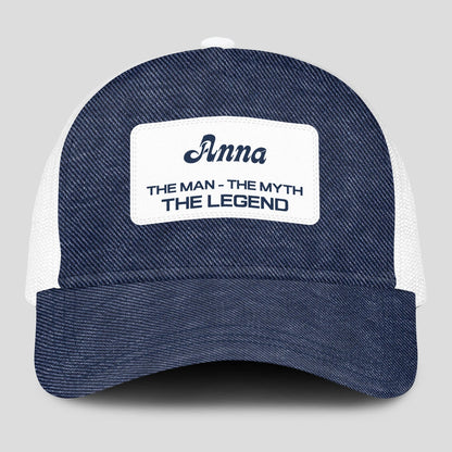 The Man The Myth The Legend Blue Denim Mesh Cap ANNA 13K1 C194PF