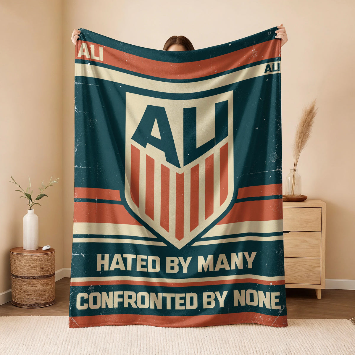Hated By Many Confronted By None Retro Fleece Blanket ALI 13K1 BK58
