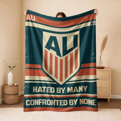 Hated By Many Confronted By None Retro Fleece Blanket ALI 13K1 BK58
