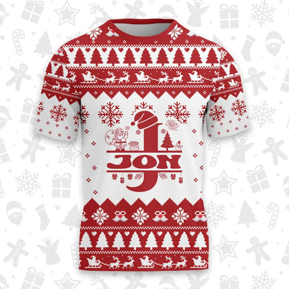 JON Personalized Christmas T-Shirt Pajama Set - Holiday Gift Outfit 13K1-CR2