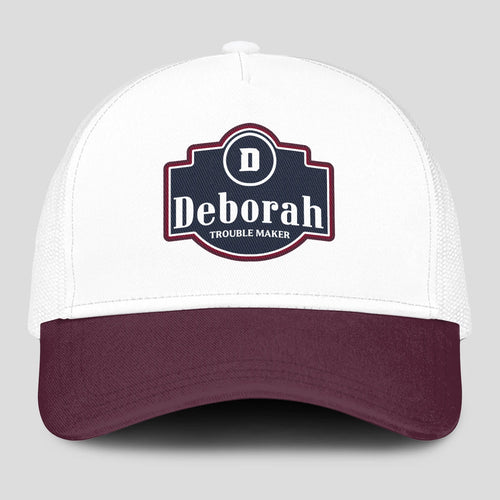 Trouble Maker Burgundy And White Funny Mesh Cap DEBORAH 13K1 C201PF