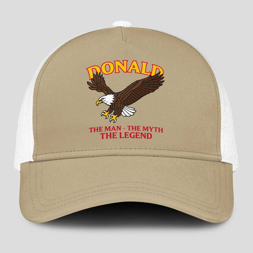 The Man The Myth The Legend Eagle Khaki Mesh Cap DONALD 13K1 C210PF