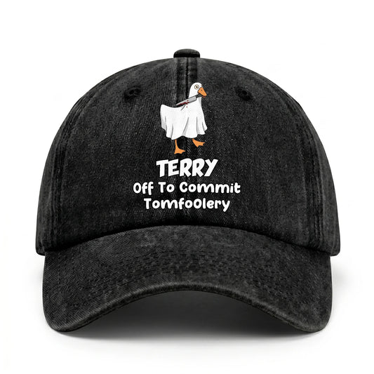Off To Commit Tomfoolery Funny Goose Washed Cap TERRY 13K1 C131PF