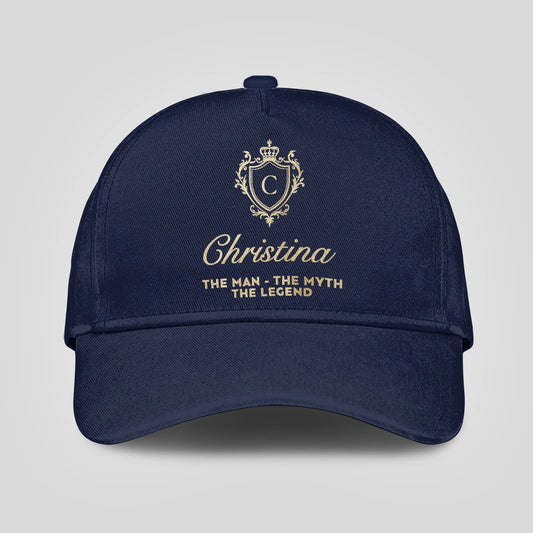 The Man The Myth The Legend Golden Navy Cap CHRISTINA 13K1 C138PF