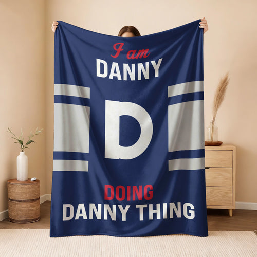 I'm Name Doing Name Things Navy Fleece Blanket DANNY 13K1 BK51