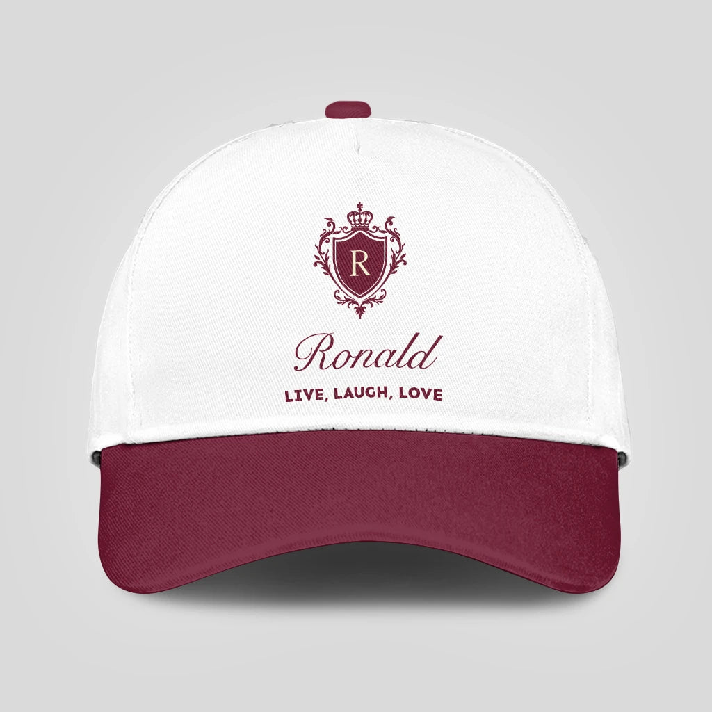 Live Laugh Love Elegant Burgundy And White Cap RONALD 13K1 C88PF