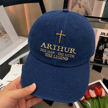 The Man The Myth The Legend Golden Cross Washed Cap ARTHUR 13K1 C217PF