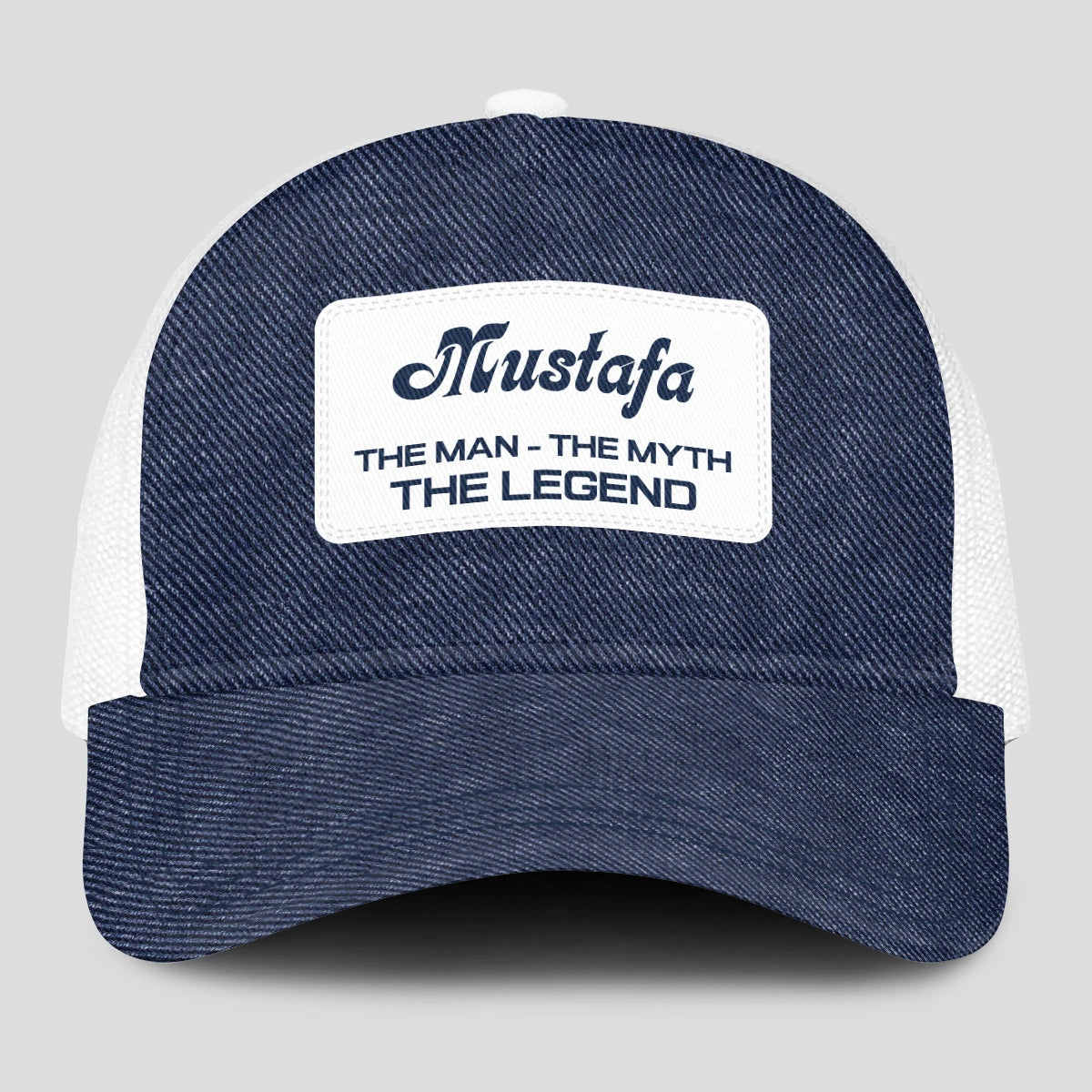 The Man The Myth The Legend Blue Denim Mesh Cap MUSTAFA 13K1 C194PF