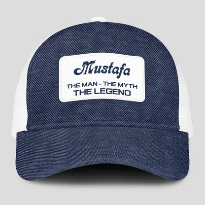 The Man The Myth The Legend Blue Denim Mesh Cap MUSTAFA 13K1 C194PF