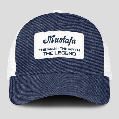 The Man The Myth The Legend Blue Denim Mesh Cap MUSTAFA 13K1 C194PF