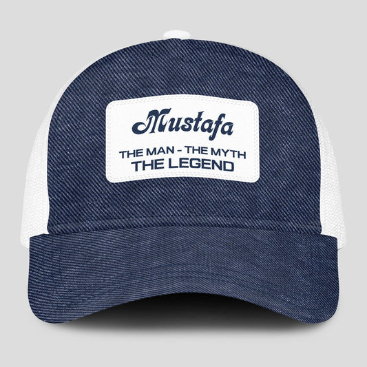 The Man The Myth The Legend Blue Denim Mesh Cap MUSTAFA 13K1 C194PF