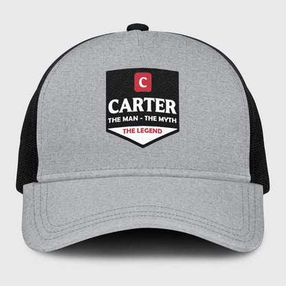 The Man The Myth The Legend Gray Mesh Cap CARTER 13K1 C189PF