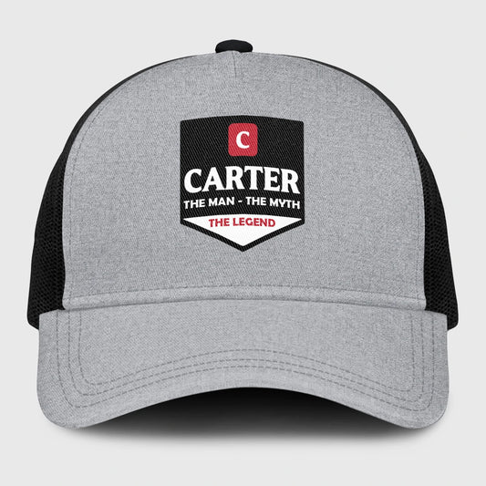 The Man The Myth The Legend Gray Mesh Cap CARTER 13K1 C189PF