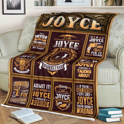 JOYCE Personalized Blanket | Custom Name Cozy Throw Gift 13K1-BK4