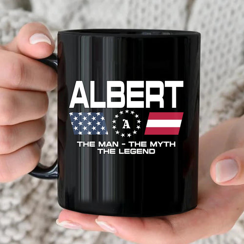 The Man The Myth The Legend Us Flag Mug ALBERT 13K1 MG23