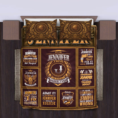 JENNIFER Limited Edition Personalized Bedding Set 13K1-BS3