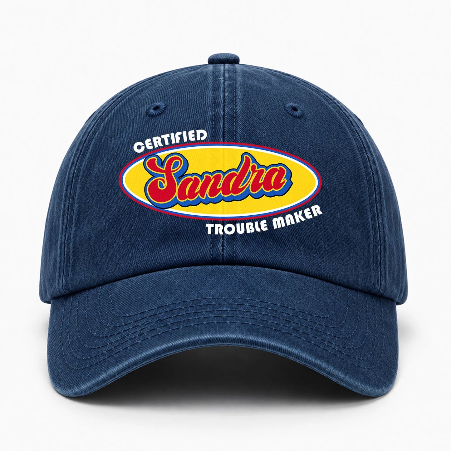 Certified Your Name Trouble Maker Washed Cap SANDRA 13K1 C73PF