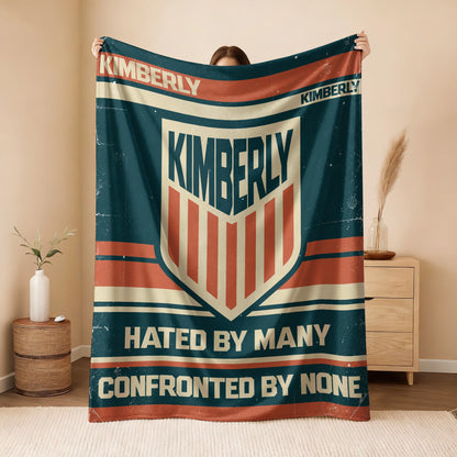 Hated By Many Confronted By None Retro Fleece Blanket KIMBERLY 13K1 BK58