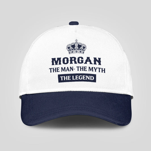 The Man The Myth The Legend King Crown Blue And White Cap MORGAN 13K1 C147PF