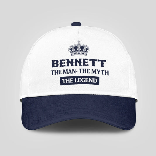 The Man The Myth The Legend King Crown Blue And White Cap BENNETT 13K1 C147PF