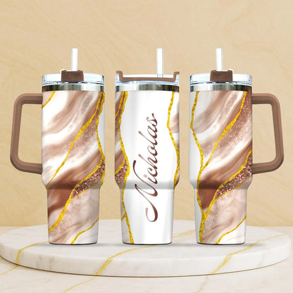 NICHOLAS 40oz Personalized Tumbler Cup with Straw | Custom Stainless Steel Mug 13K1-TB1