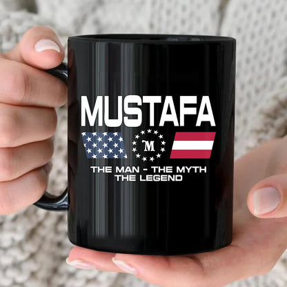 The Man The Myth The Legend Us Flag Mug MUSTAFA 13K1 MG23