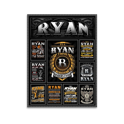 RYAN Personalized Sponge Floor Mat – Custom Printed Home Decor 13K1-AR2