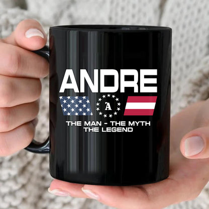 The Man The Myth The Legend Us Flag Mug ANDRE 13K1 MG23