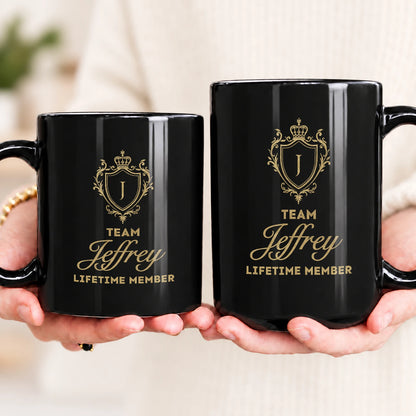 Team Your Name Lifetime Member Golden Crest Mug JEFFREY 13K1 MG31