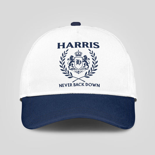 Never Back Down Blue And White Cap HARRIS 13K1 C59PF