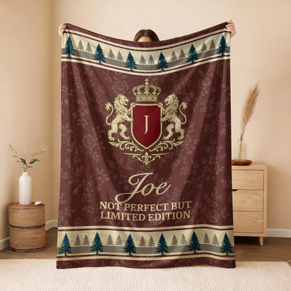 Not Perfect But Limited Edition Burgundy Pine Tree Fleece Blanket JOE 13K1 BK41