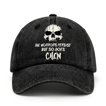 The Horrors Persist But So Does Your Name Cool Skull Washed Cap CHEN 13K1 C134PF