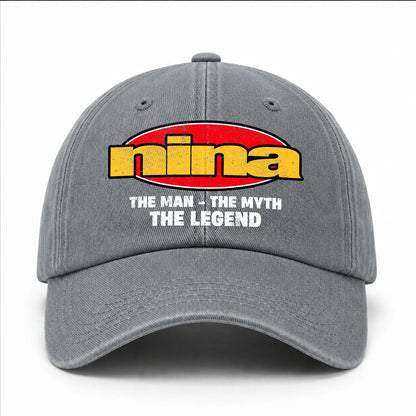 The Man The Myth The Legend Vintage Logo Washed Cap NINA 13K1 C162PF