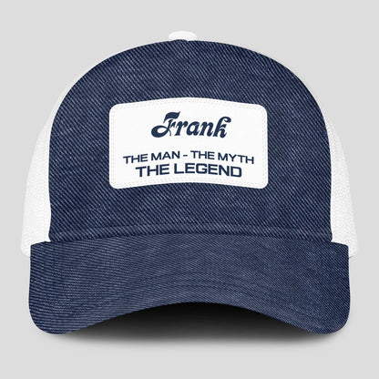 The Man The Myth The Legend Blue Denim Mesh Cap FRANK 13K1 C194PF