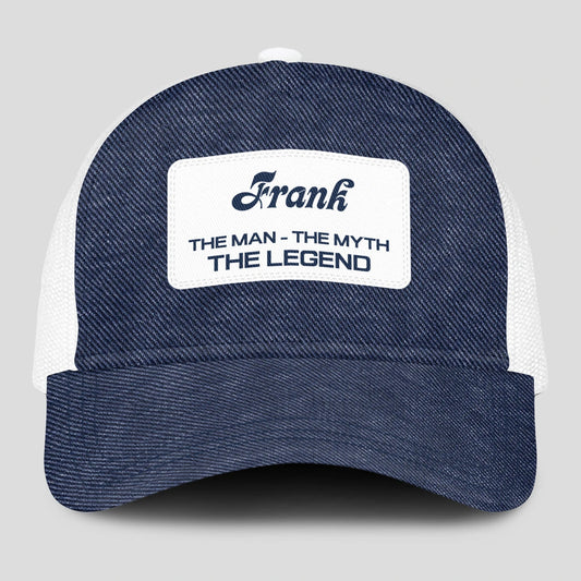 The Man The Myth The Legend Blue Denim Mesh Cap FRANK 13K1 C194PF