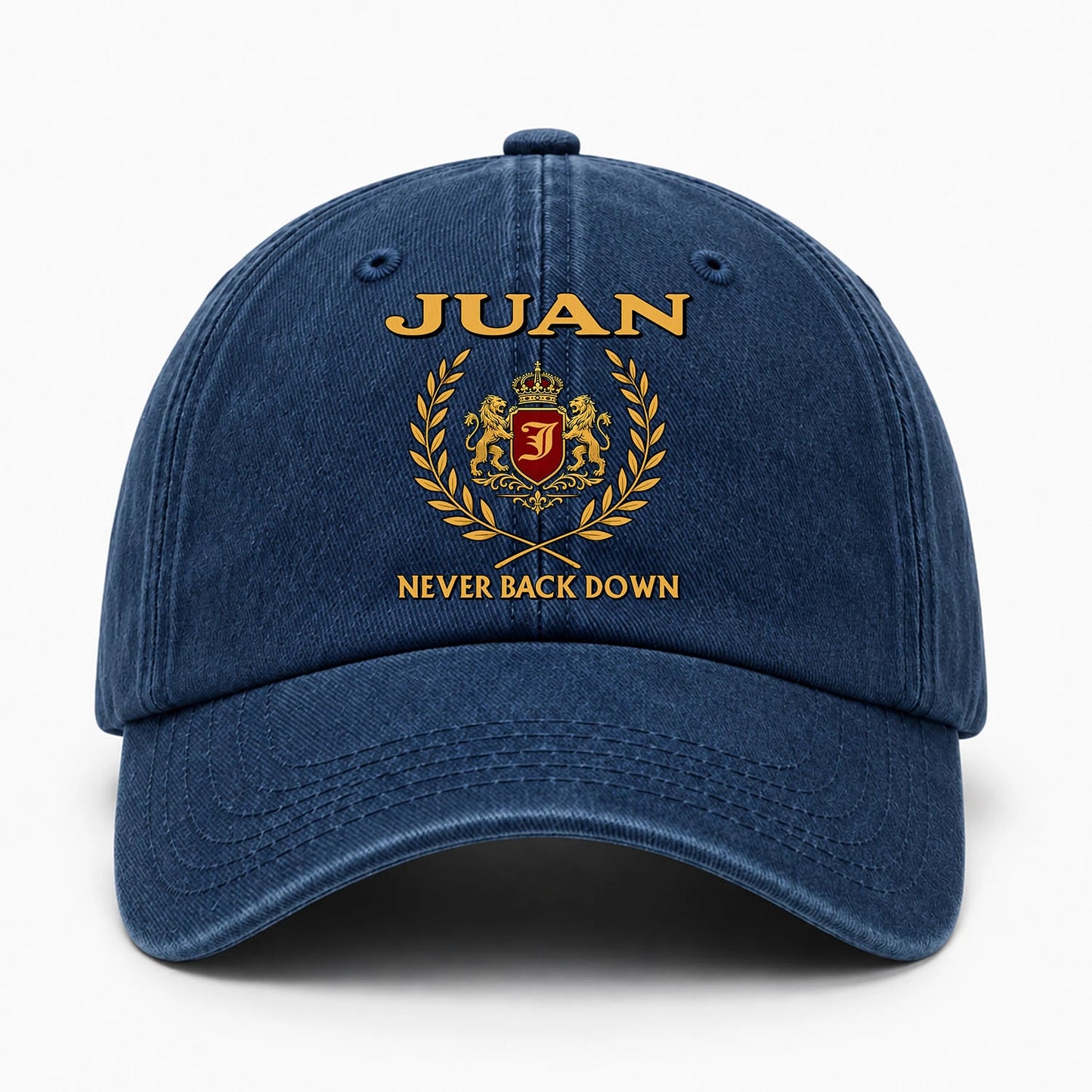 Never Back Down Royal Blue Denim Cap JUAN 13K1 C60PF