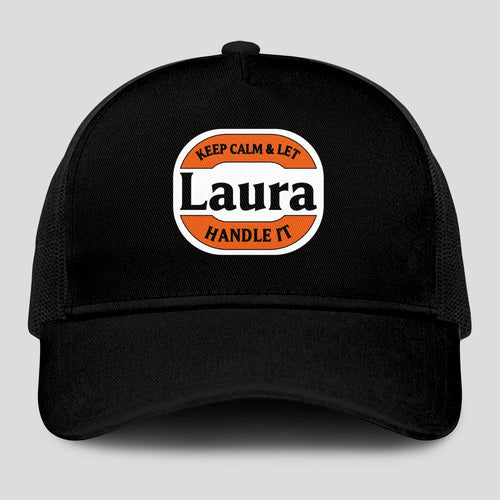 Keep Calm & Let Your Name Handle It Black Mesh Cap LAURA 13K1 C199PF