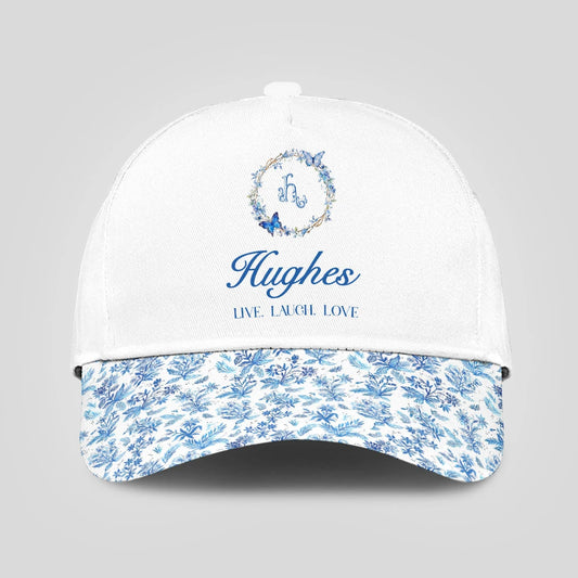 Live Laugh Love Blue Flowers Cap HUGHES 13K1 C50PF