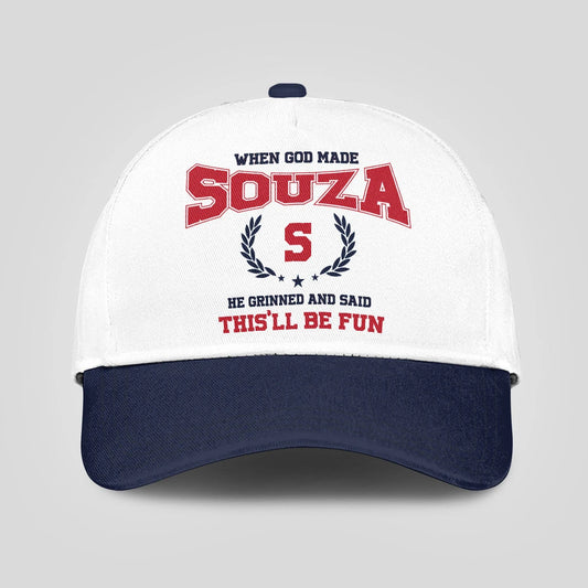 When God Made Your Name He Grinned And Said This'll Be Fun Blue Cap SOUZA 13K1 C57PF