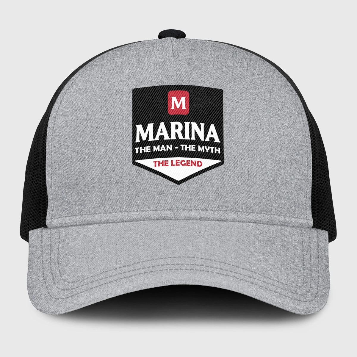 The Man The Myth The Legend Gray Mesh Cap MARINA 13K1 C189PF