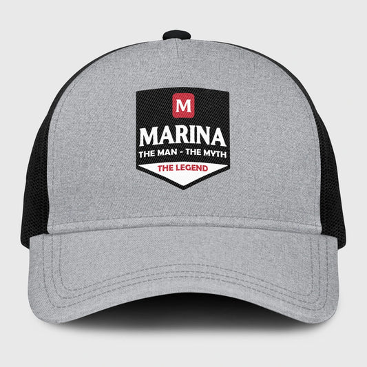 The Man The Myth The Legend Gray Mesh Cap MARINA 13K1 C189PF
