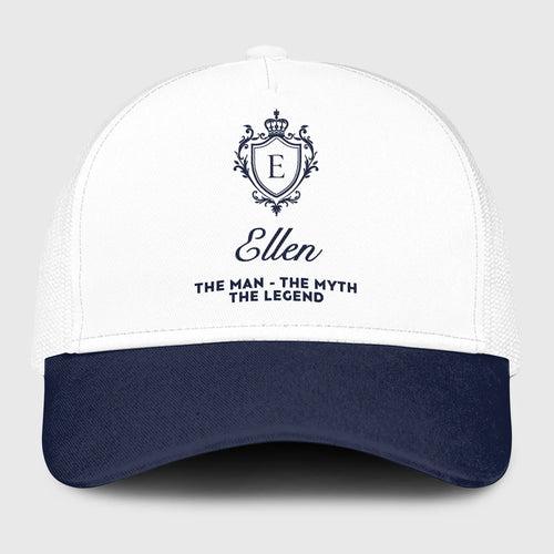 The Man The Myth The Legend Blue And White Baseball Mesh Cap ELLEN 13K1 C186PF
