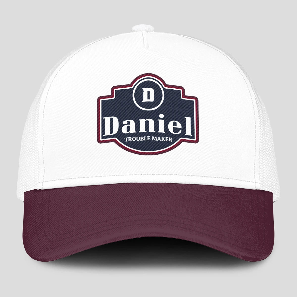 Trouble Maker Burgundy And White Funny Mesh Cap DANIEL 13K1 C201PF