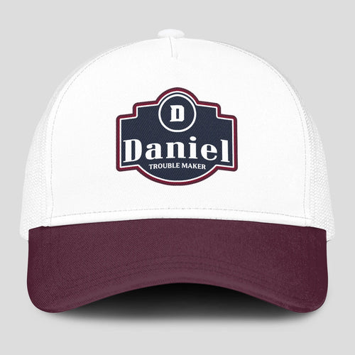 Trouble Maker Burgundy And White Funny Mesh Cap DANIEL 13K1 C201PF