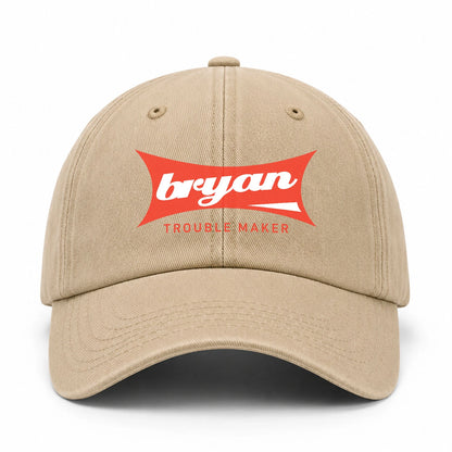 Trouble Maker Red Logo Washed Cap BRYAN 13K1 C78PF