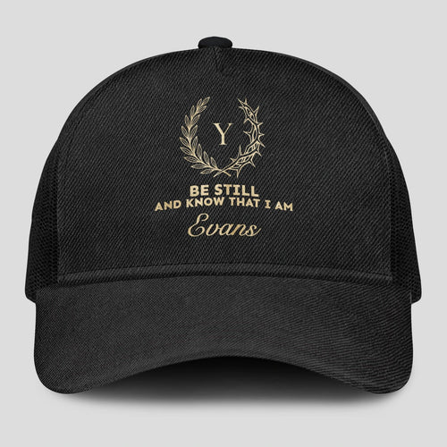 Be Still And Know That I Am Name Black Mesh Cap EVANS 13K1 C202PF